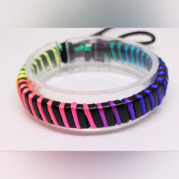 Men's bracelet leather rainbow new e83 - Picture 1 of 1